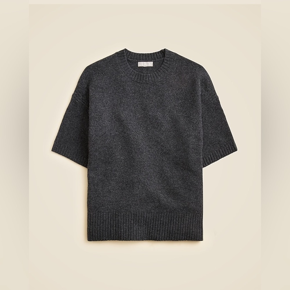 NWT J.Crew Oversized Sweater-Tee in Vintage Wool Heather Charcoal - Picture 3 of 8